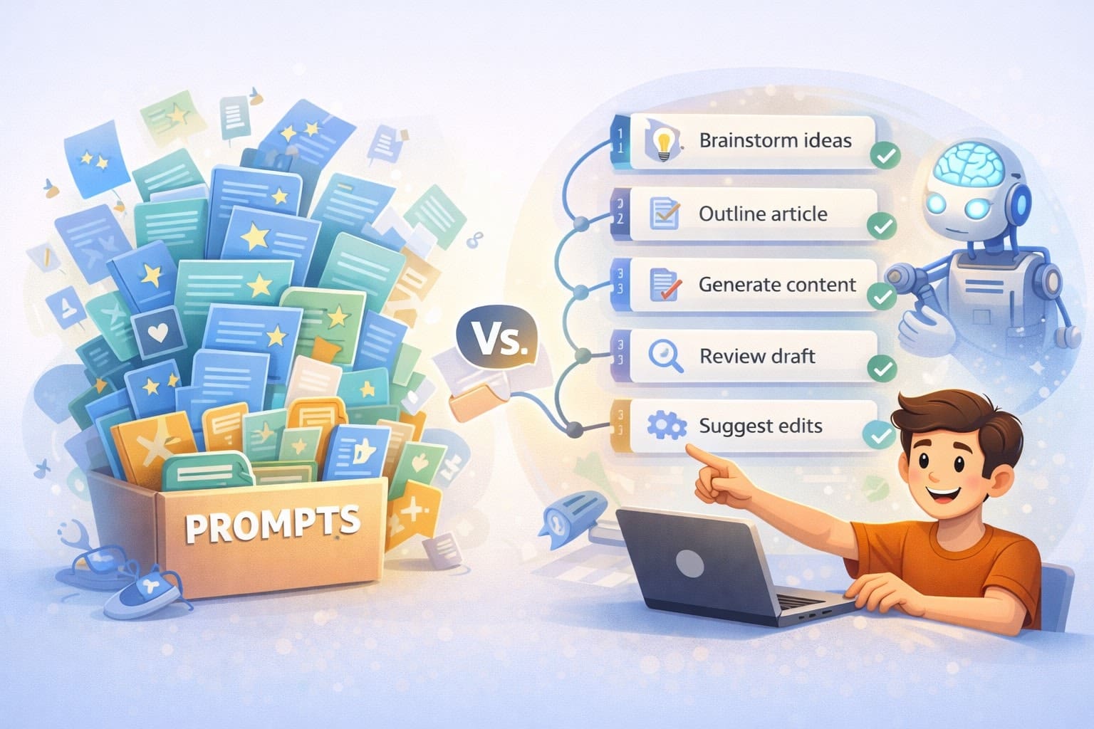 AI-assisted content creation versus manual listings process.