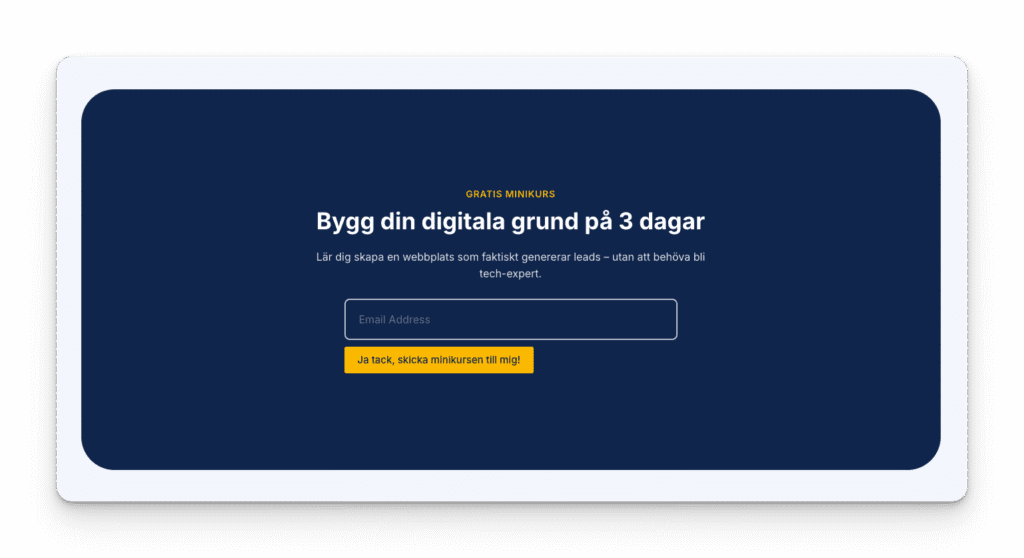 Free digital marketing course signup form